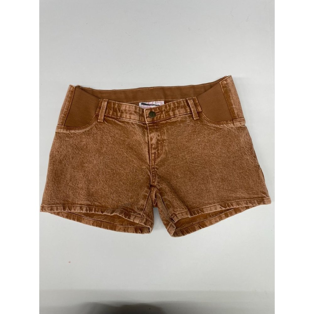 ISABEL MATERNITY BROWN MIDI SHORTS 4" INSEAM SIDE PANELS NWT SIZE 8